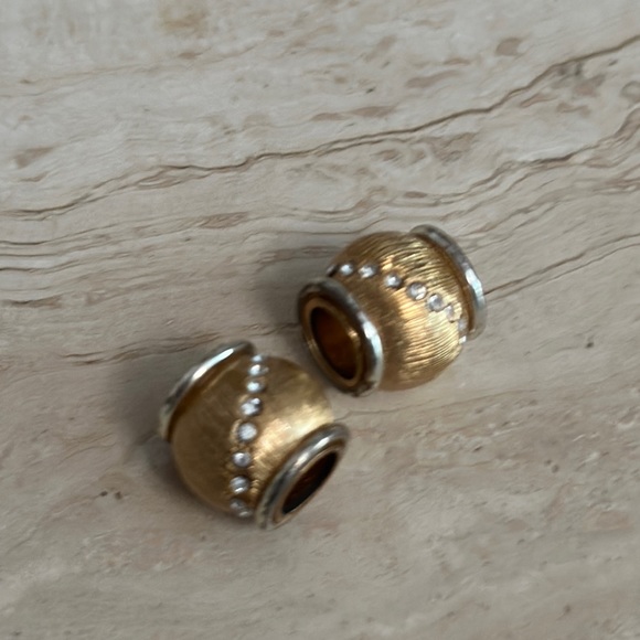 Brighton Sparkler Gold Beads with Swarovski Crystals 2-Tone Silver Edges - Picture 3 of 6